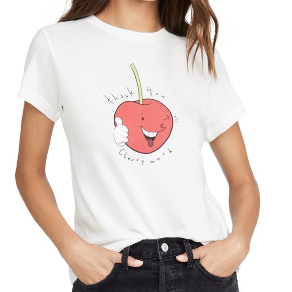 AGOLDE Cherry Baby Tee - Sz L - Picture 2 of 8